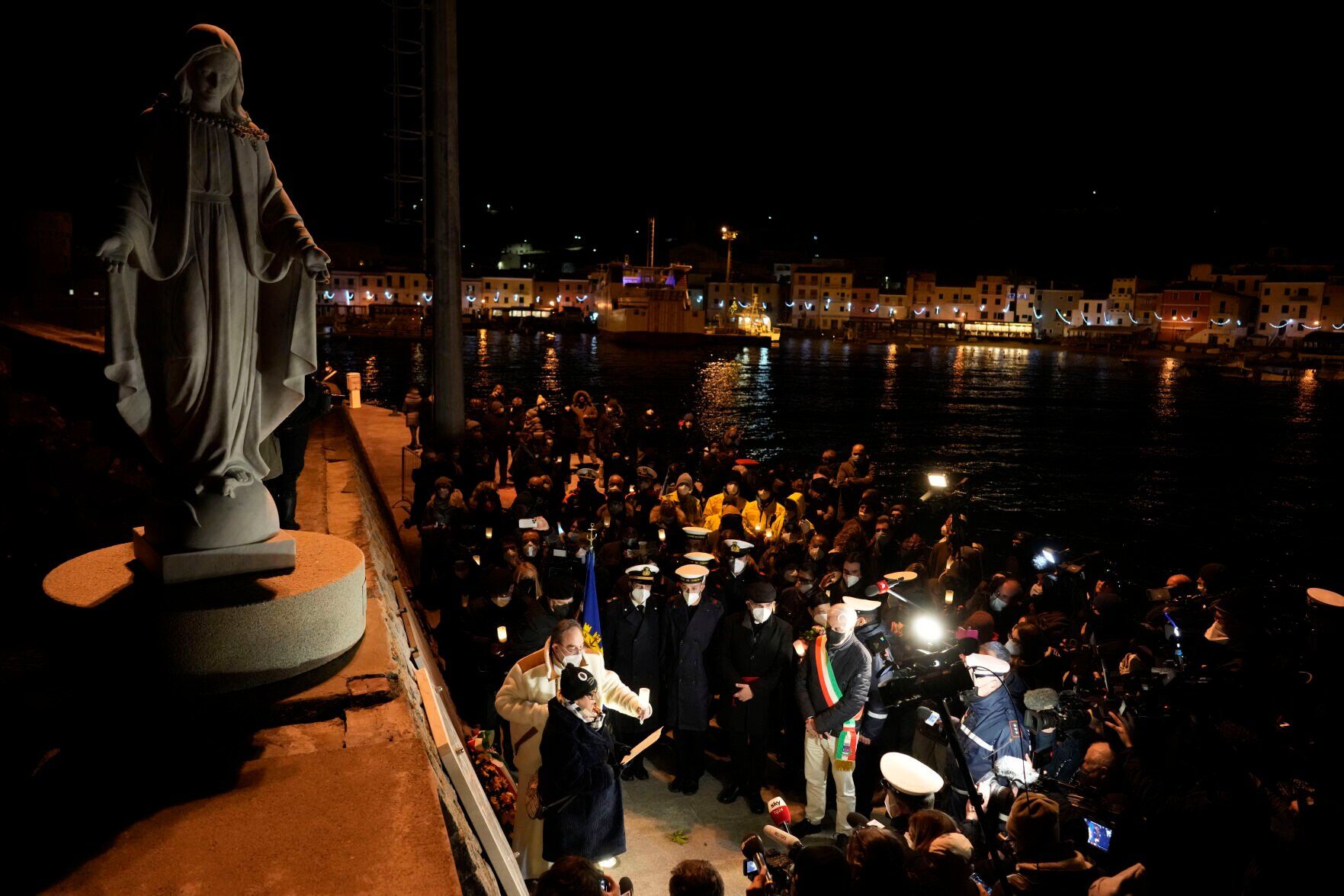 APTOPIX Italy Shipwreck Anniversary